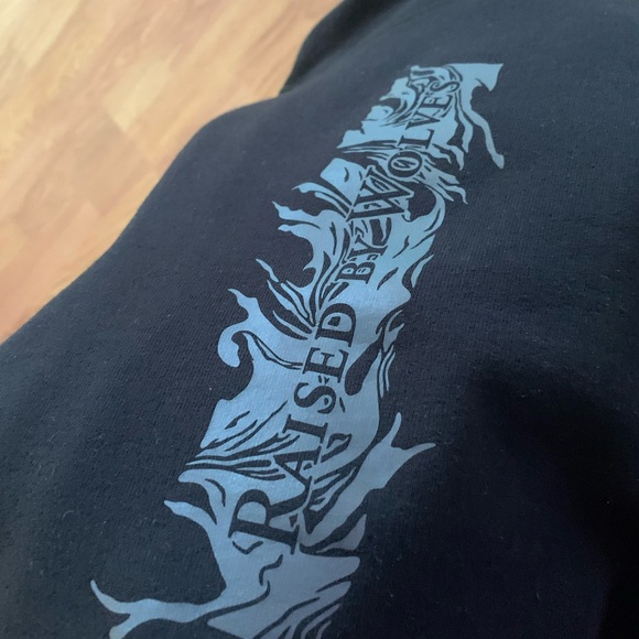 Raised By Wolves Black Hoodie - Men’s Black Hoodie, Cotton, Size Medium, - Picture 6 of 7